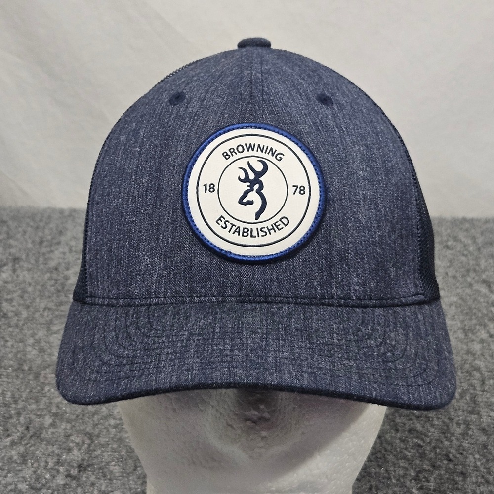 Browning Baseball Cap Navy Blue Hat Hunting‎ Trucker Outdoor Workwear Dadcap